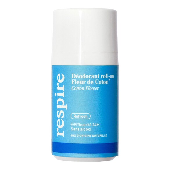 Roll-on Deodorant - Bomuldsblomst deodorant med 24 timers effektivitet, RESPIRE