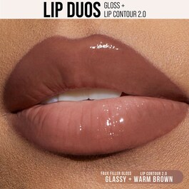 Lip Duo - 90s Brown -  Gloss og læbeblyanter