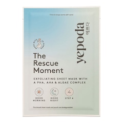 The Rescue Moment - Eksfolierende stofmaske med PHA, AHA og alger, YEPODA