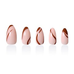 Cappuccino Swirl - Reusable Press-On Manicure , DUFFBEAUTY
