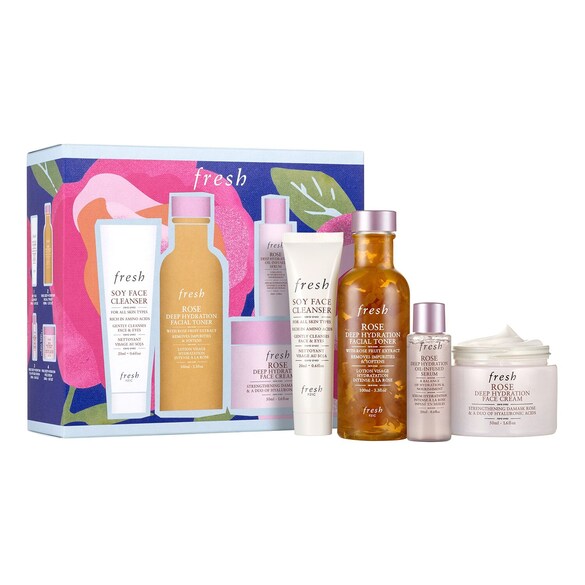 Rose deep hydration routine gift set - Face care set, FRESH
