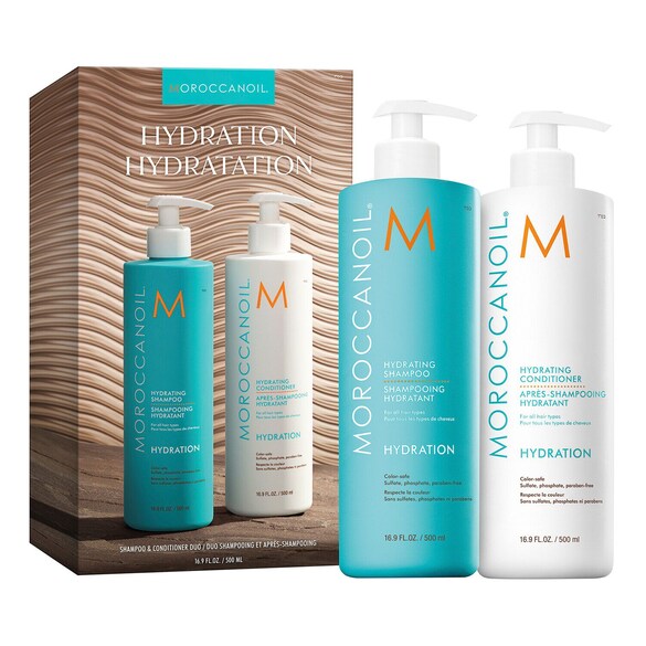 Duo med shampoo og balsam - Fugtende hårplejerutine, MOROCCANOIL