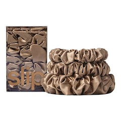 Back to Basics - Light Brown Pure Silk Scrunchie Set, SLIP