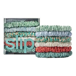 6 pure silk skinny scrunchies - hårelastikker i fin, ren silke