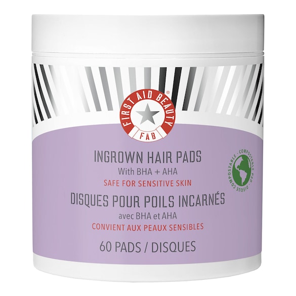 Ingrown Hair Pads - Rondeller til indgroede hår, 60 stk., FIRST AID BEAUTY