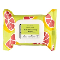 Dual Exfoliating Wipes Grapefruit Extract + Fruit Acids, SEPHORA COLLECTION