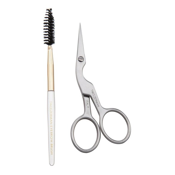 Brow Shaping Scissors & Brush - Øjenbrynssaks og øjenbrynsbørste, TWEEZERMAN