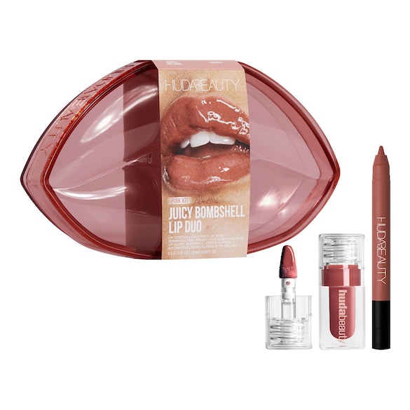 Juicy Bombshell Lip Duo Kit - Sæt med makeup til læberne, HUDA BEAUTY