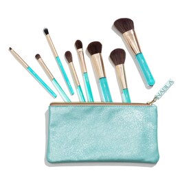 Aquamarine Essential Brush Set - Set med 8 børster til øjne og ansigt