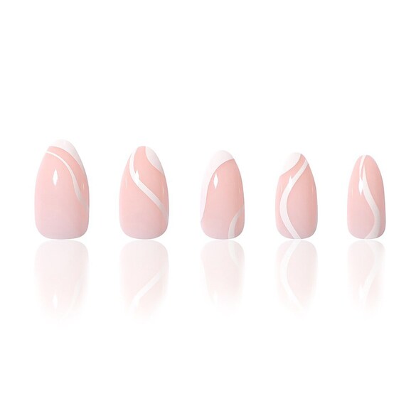 Milky Swirl - Reusable Press-On Manicure, DUFFBEAUTY